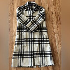 Womens RALPH LAUREN PURPLE LABEL Wool/Cashmere Plaid Long Coat sz 4